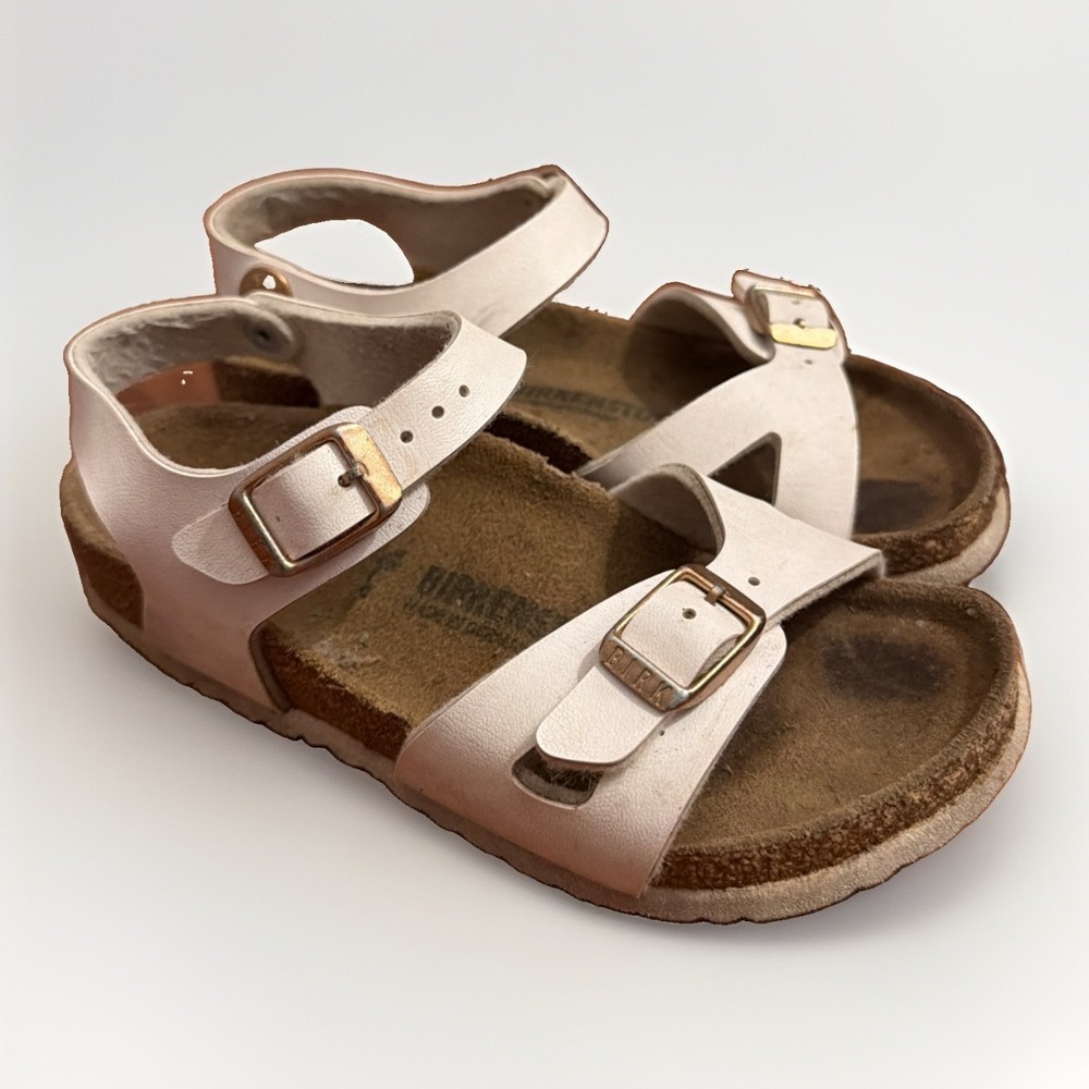 Birkenstock Rio Kids Sandals White Size EU 28 US 11 Narrow Ankle Strap Girls